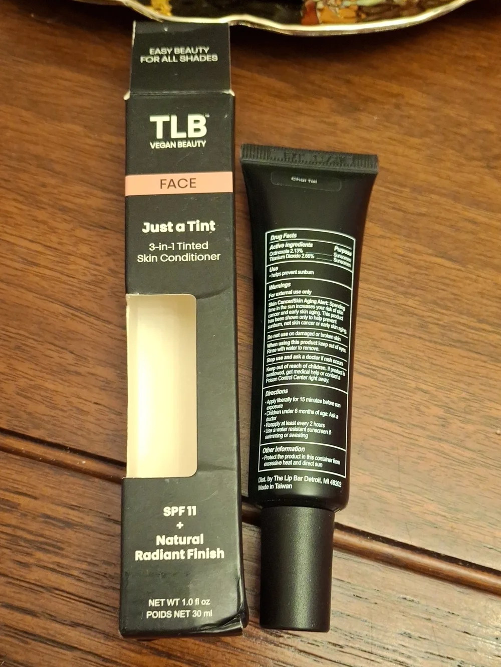 TLB Vegan Beauty Just a Tint 3-in-1 Tinted Skin SPF 11 Conditioner Chai Tea 30ml